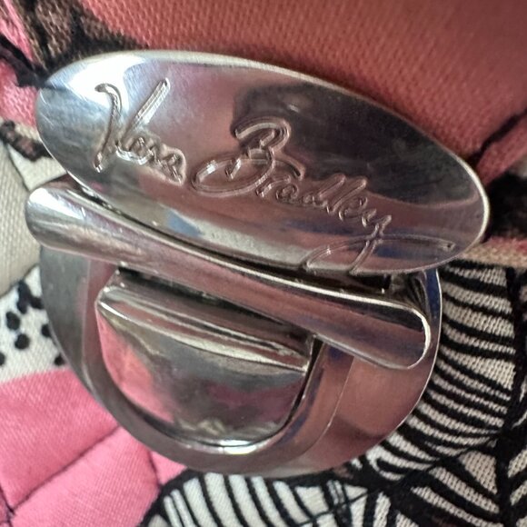 Vera Bradley Pink Floral Mocha Rouge Attache Laptop Messenger Bag‎ - Picture 6 of 6